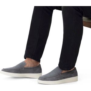 Manfield - Heren - Grijze suède loafers - Maat 44