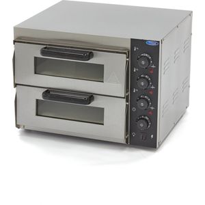 Maxima Pizza Oven 2 Pizza's Ø 40 cm 2 Kamers - Geschikt voor Pizza, Brood, Taart - Met verlichting - Pizzaoven tot 350°C