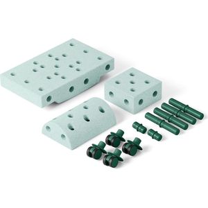Modu Curiosity Kit - Zachte blokken- 13 onderdelen- Open Ended speelgoed -Speelgoed 1 -2-3 jaar - Ocean Mint / Forest Green