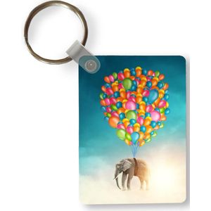 Sleutelhanger - Olifant - Ballonnen - Kleuren - Uitdeelcadeautjes - Plastic