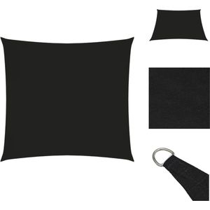 vidaXL Zonnezeil - vierkant - 5 x 5 m - PU-gecoat oxford - zwart - waterbestendig - Parasol