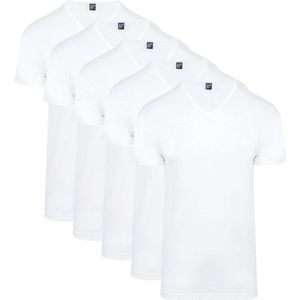 Alan Red - Vermont T-Shirt V-Hals Wit 5 pack - Heren - Maat S - Regular-fit
