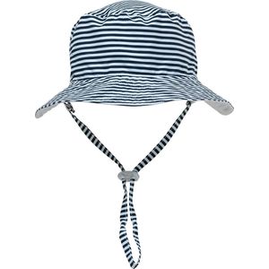 Snapper Rock - UV Bucket hat voor kinderen - Gestreept - Blauw/Wit - maat M