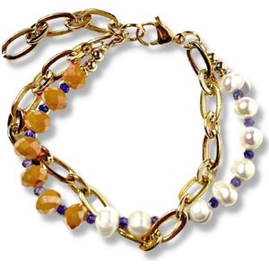 Zatthu Jewelry - N23SS609 - Klea dubbele armband met parels