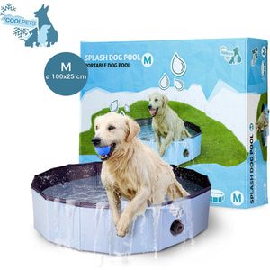 CoolPets Hondenzwembad - 100 x 25 cm - M - Hondenzwembad – Verkoeling hond – Zwembad voor honden – Zwembad met lange levensduur – Anti slip – UV bestendig – Makkelijk op te zetten -Opvouwbaar zwembad hond – Verkoelend