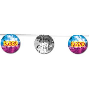 Disco/jaren 80 thema vlaggenlijn feestslinger - discobal - karton - 350 cm - Versiering/feestartikelen