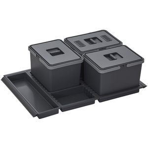 Metropolis PTC28 08050 7F afvalbak 15+15+15L met deksel voor rompbreedte 80 cm