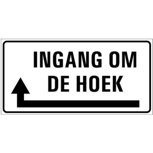 Ingang om de hoek sticker links 200 x 100 mm