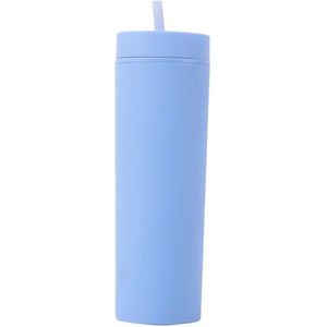 Drinkbeker met rietje - Drinkbeker volwassenen - Drinkbeker kinderen - BPA vrij - Lichtblauw