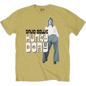 David Bowie - Hunky Dory 2 Heren T-shirt - S - Geel