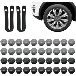 Universele wielschroefdoppen - 40 stuks - Kunststof wielgroefafdekking voor auto - Zeshoekige wielgroefbescherming met verwijdergereedschap (17 mm)