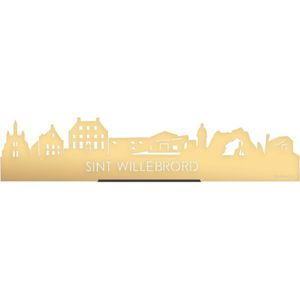 Standing Skyline Sint Willebrord Goud Metallic - 40 cm - Woon decoratie om neer te zetten en om op te hangen - Meer steden beschikbaar - Cadeau voor hem - Cadeau voor haar - Jubileum - Verjaardag - Housewarming - Aandenken aan stad - WoodWideCities