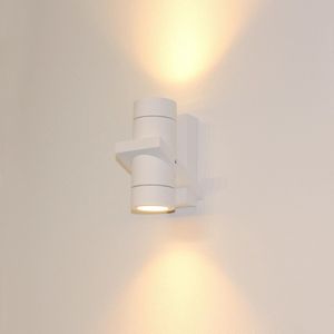 Wandlamp Double Wit - 2x GU10 - IP54 - Dimbaar > spots verlichting wit | wandlamp buiten wit | wandlamp binnen wit | wandlamp hal wit | wandlamp woonkamer wit | wandlamp slaapkamer wit | led lamp wit | sfeer lamp wit