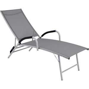 Aluminium OPVOUWBARE tuinligstoel BUREAU voor tuin verstelbare rugleuning