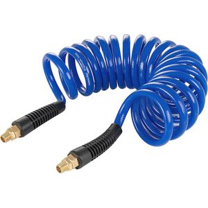 Spiraalslang Perslucht 5m - 8x12mm met Knikbeveiliging en 1/4 Inch Aansluiting
