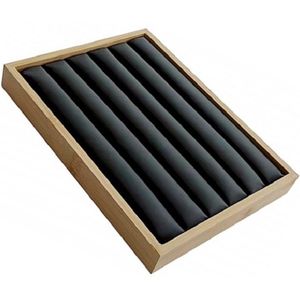 Sieradenhouder - Display voor Ringen - Hout en Kunstleer - 25x19x2,3 cm