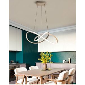 LuxiLamps - LED Hanglamp - Kroonluchter - Wit - Woonkamerlamp - 60 cm - Moderne lamp - Eetkamer Lamp - Plafondlamp - Plafonniere