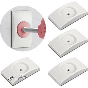 Mrs. Jones Babypoort muurbeschermer 4 stuks wandbeschermpads voor traphekje veiligheidsmuurbeschermers voor beschermen deur trap wandoppervlak baby's en huisdieren veiligheid vierkant .