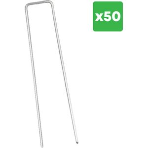 YUGN 50 Gronddoekpennen - Scherpe Gegalvaniseerd Anti Roest Grondpennen - 15.5x2.5x0.3CM - Cadeautip - Sinterklaas