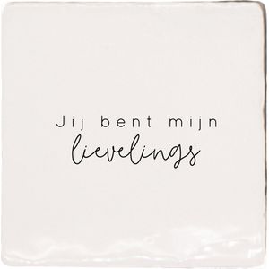 Label2X - Tegeltje - Jij bent mijn Lievelings - Met Tegelhouder - Wit met zwart - Spreuktegel - Tegeltjes met Spreuken - Tegeltjeswijsheid - Tegeltje tekst - Tegeltjes