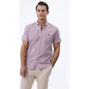 Felix Hardy Linnen Katoen Blend Shirt - Overhemd Heren Bordeaux - M