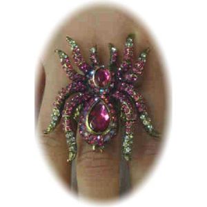 Ring luxe spin strass pink