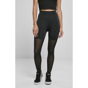 Urban Classics - High Waist Transparent Tech Mesh Sportlegging - 5XL - Zwart