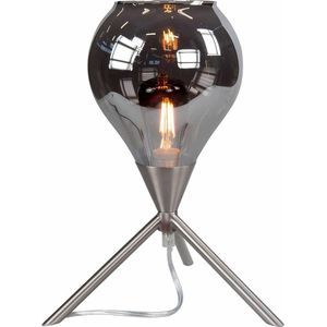 Moderne tafellamp Cambio | 1 lichts | smoke / zwart | glas / metaal | Ø 15 cm | 31 cm hoog | bureaulamp / tafellamp | modern design