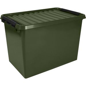 Sunware - Q-line opbergbox recycled 72L groen zwart - 60 x 40 x 42 cm