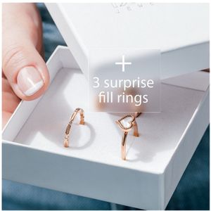 iXXXi Jewelry-On the go ring set Love-Rosé goudkleurig-Dames Sieraden geschenkset