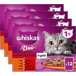 Whiskas Kattenvoer Duo Classic - Variaties Multipack in gelei - 12 x 85 gr