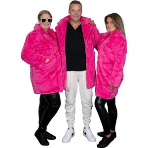 Bontjas - fuchsia - CHIAMAX - 3 kwart - uniseks - XL