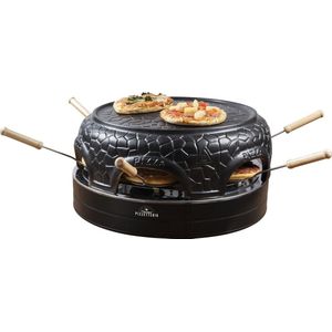 Bestron pizzaoven voor 6 personen, pizzamaker voor kleine pizza's (Ø 10 cm), met keramische koepel, ca. 12-15 minuten baktijd, 860 Watt, kleur: zwart