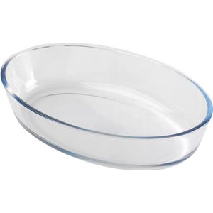 Chef Traiteur Ovenschaal van borosilicaat glas - ovaal - 2.4 Liter - 31 x 21 x 7 cm