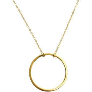 Fate Jewellery Ketting FJ477 – Cirkel – 925 Zilver, Goud verguld – 45cm + 5cm