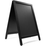 Krijtstoepbord Zwart 55 x 85 cm dennen houten omlijsting - dubbelzijdig reclamebord