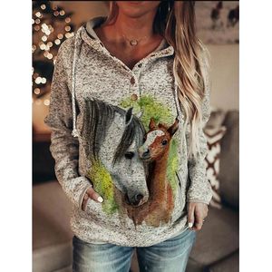 Hoodie merrie met veulen - paarden - XXXXL - 4XL - vest - sweater - outdoortrui - trui - oversized