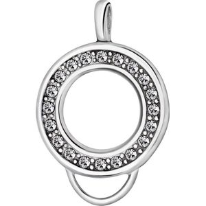 Quiges – 925 - Zilver – Charm - Bedel - Hanger - Zirkonia Carrier Ring - met – sterling - zilver - karabijnslot - geschikt - voor - Zinzi, Thomas – Sabo - Ti Sento - Bedelarmband HC079