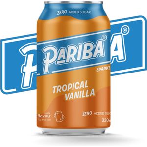 Pariba Tropical Vanilla 12 x 32cl blik - frisdrank - zonder toegevoegde suikers - Laag in calorieën
