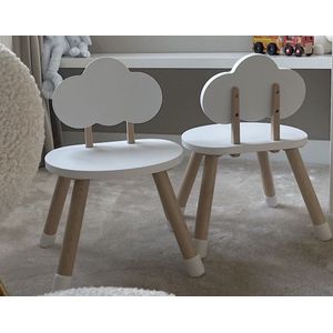 Houten kindertafel - Kindertafel met wolken stoeltjes - Hout- Kindertafel - Kinderstoeltjes - Cloud chair