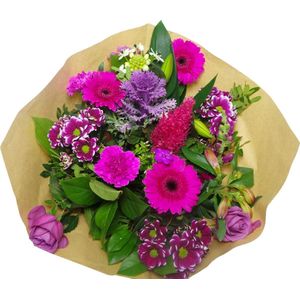 Boeket Kim Large Lila ↨ 45cm - bloemen - boeket - boeketje - bloem - droogbloemen - bloempot - cadeautje