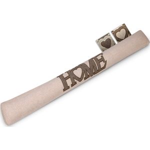Beautissu Tochtstopper Deur Tuuli HE - 8 x 120 cm – Tochthond Natuur – Tochtkussen voor Deur en Ramen - Tochtrol