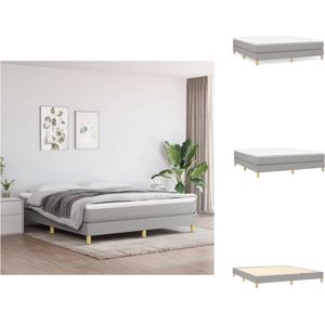 vidaXL Boxspringframe - Krijg een betere nachtrust - Bedframe - Afmetingen- 203 x 160 x 25 cm - Kleur- Lichtgrijs - Materiaal- Stof - multiplex en bewerkt hout - vidaXL - Bed