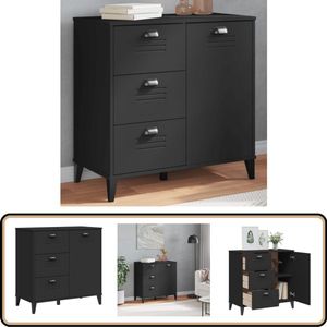 vidaXL Dressoir VIKEN 80x40x80 cm bewerkt hout zwart
