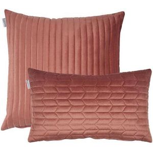 Kussen Fluweel Roze 50×50 CM EN 30×50 CM Set van 2