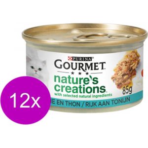 12x Gourmet Nature's Creations - Tonijn in Blik - Kattenvoer - 85g