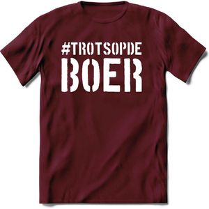 T-Shirt Knaller T-Shirt|Trots op de boer / Boerenprotest / Steun de boer|Heren / Dames Kleding shirt|Kleur Burgundy|Maat XXL