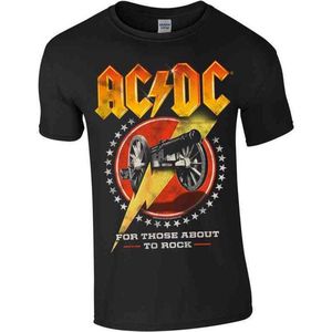AC/DC Heren Tshirt -M- For Those About To Rock New Zwart