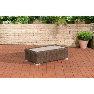 Loungetafel deluxe - Tuintafel rotan wicker - Eettafel - Buitentafel - Tuinmeubelen - Salontafel - Bruin - 110cm