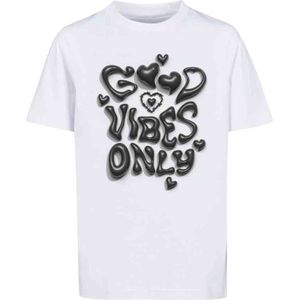 Mister Tee - Good Vibes Only Heart Kinder T-shirt - Kids 158/164 - Wit